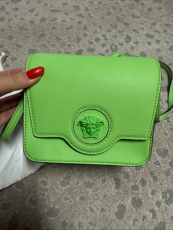 Versace Handbags - Versace Neon Green Leather Medusa Crossbody Bag